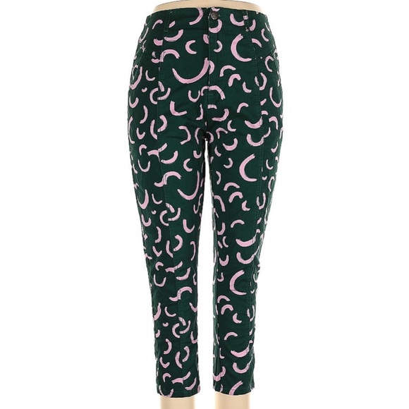 Lucy & Yak Pants - Lucy & Yak Camden Trousers Organic Cotton Watermelon Print Green Size 34